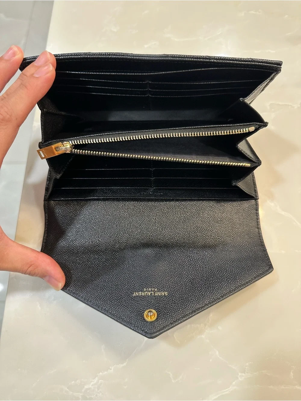 SAINT LAURENT CASSANDRE YSL MONOGRAM LARGE FLAP WALLET